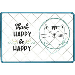 Stickdatei ITH - Mug Rug Happy Cat
